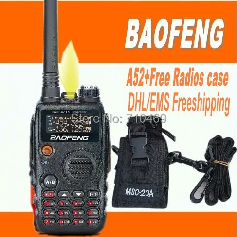 Dhlбесплатная доставка + популярный портативный чехол BAOFENG A52 A 52 Walky Talky 136 174/400 520 МГц