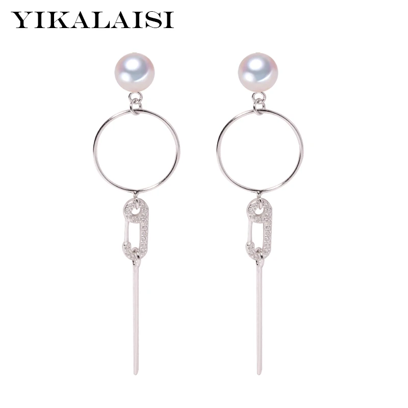 

Серьги женские длинные из серебра 925 пробы, 8-9 мм, с жемчугом