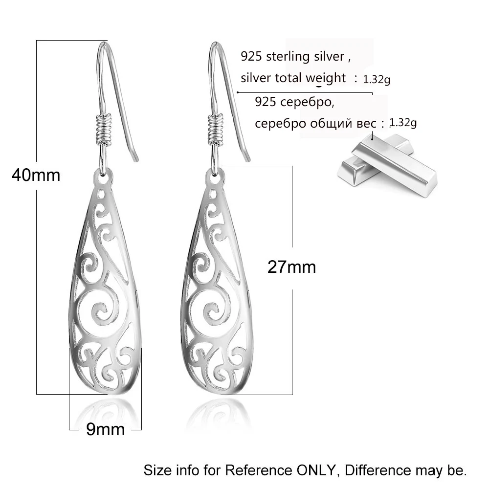 Женские серьги капли Sinya из стерлингового серебра 925 пробы с каплевидными каплями