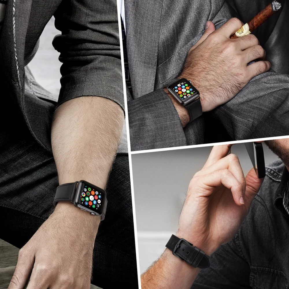 Кожаный ремешок MAIKES из натуральной кожи для Apple Watch, 44 мм, 42 мм, 40 мм, 38 мм, серия 4, 3, 2, 1, iwatch, ремешок для Apple Watch