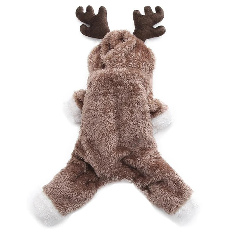 2019 Одежда для собак милый лося костюм маленьких зимняя куртка с капюшоном