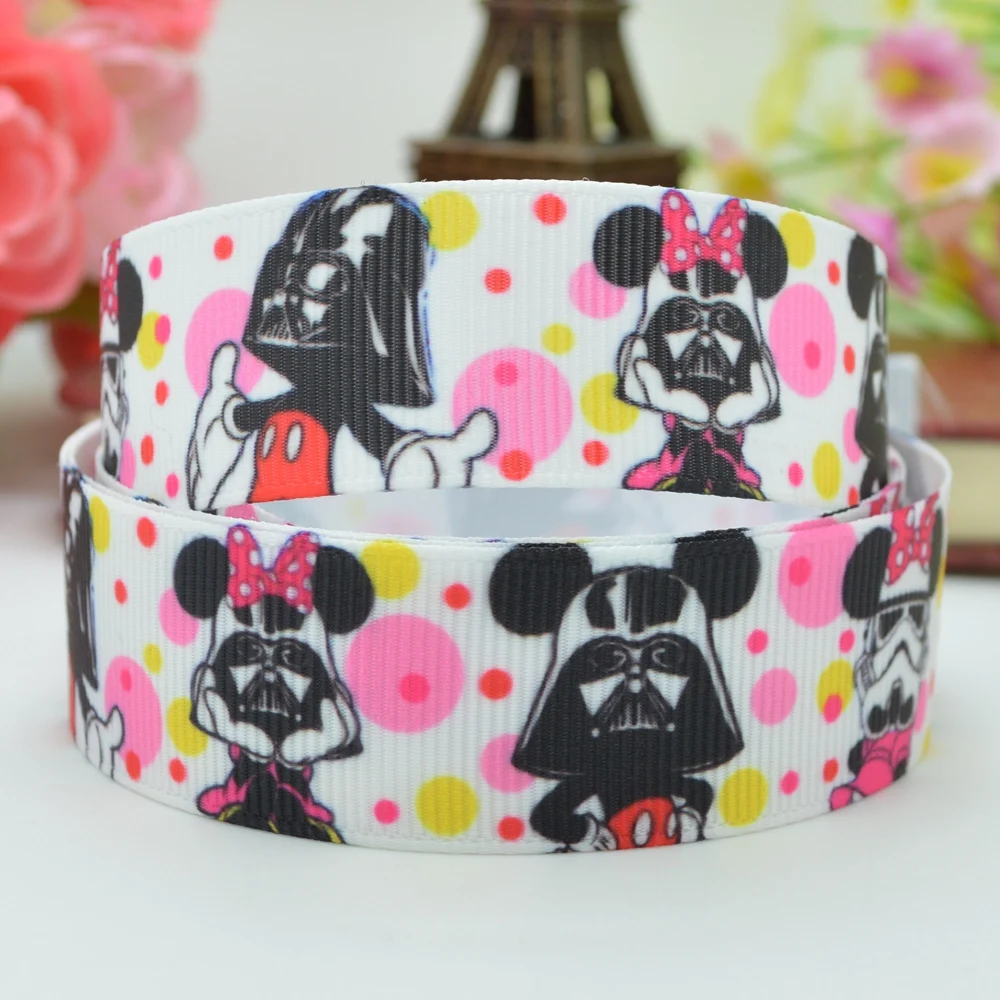 DUWES 7/8 &quot22 мм 2 5 10 20 50 ярдов Микки Минни Звездные войны печатных grosgrain ленты hai rbow DIY