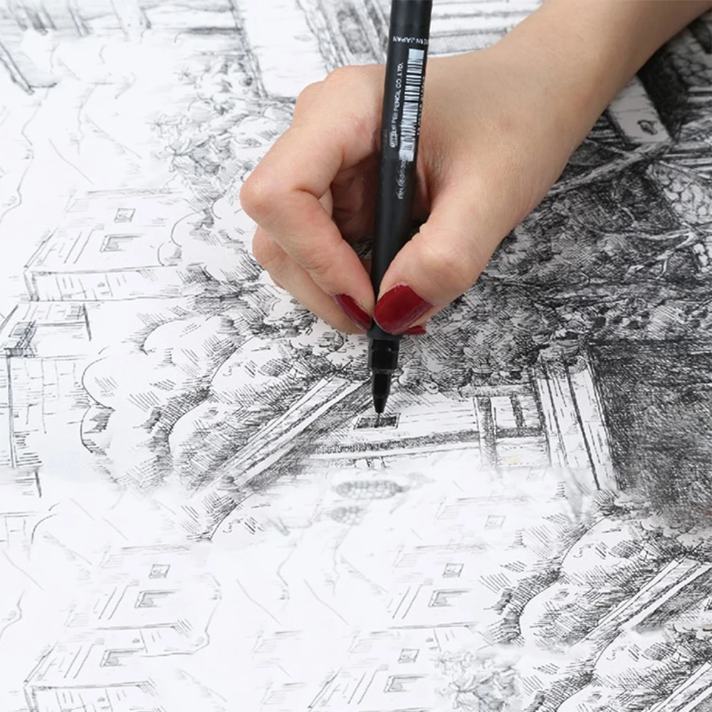 6 шт./лот, подводка Pigma, пигмент, микрон, гелевая ручка, Fineliner, ультра тонкий художественный маркер, канцелярские принадлежности для рисования