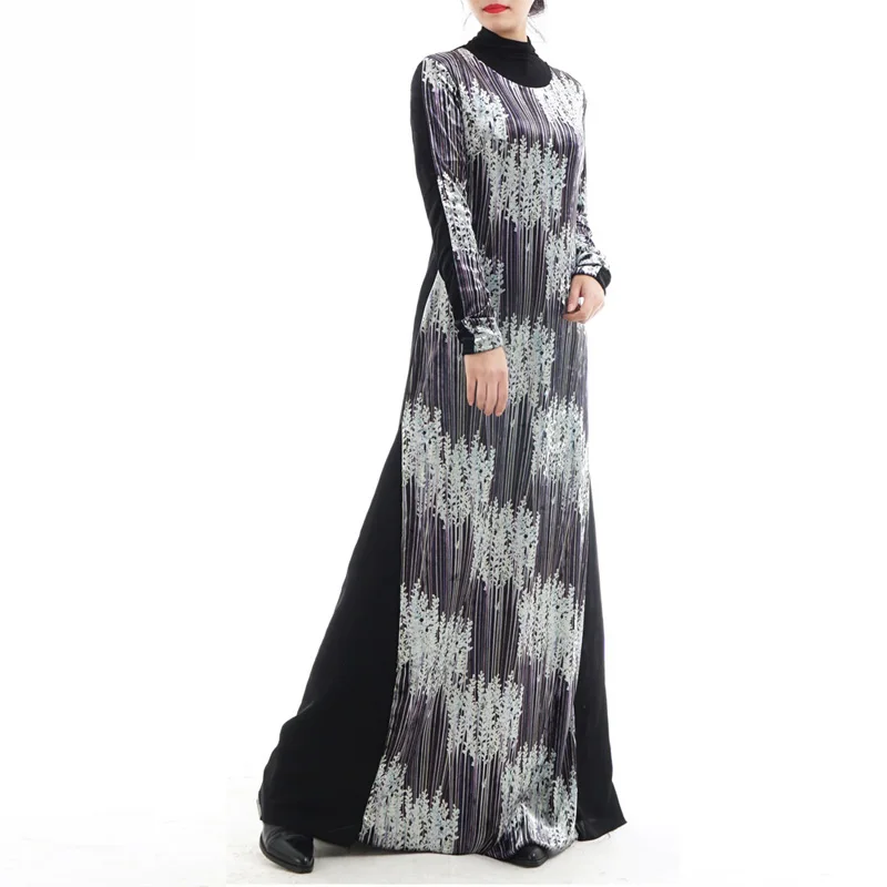 Бархатное мусульманское платье Абайи женское caftan арабское Дубай абайя хиджаб