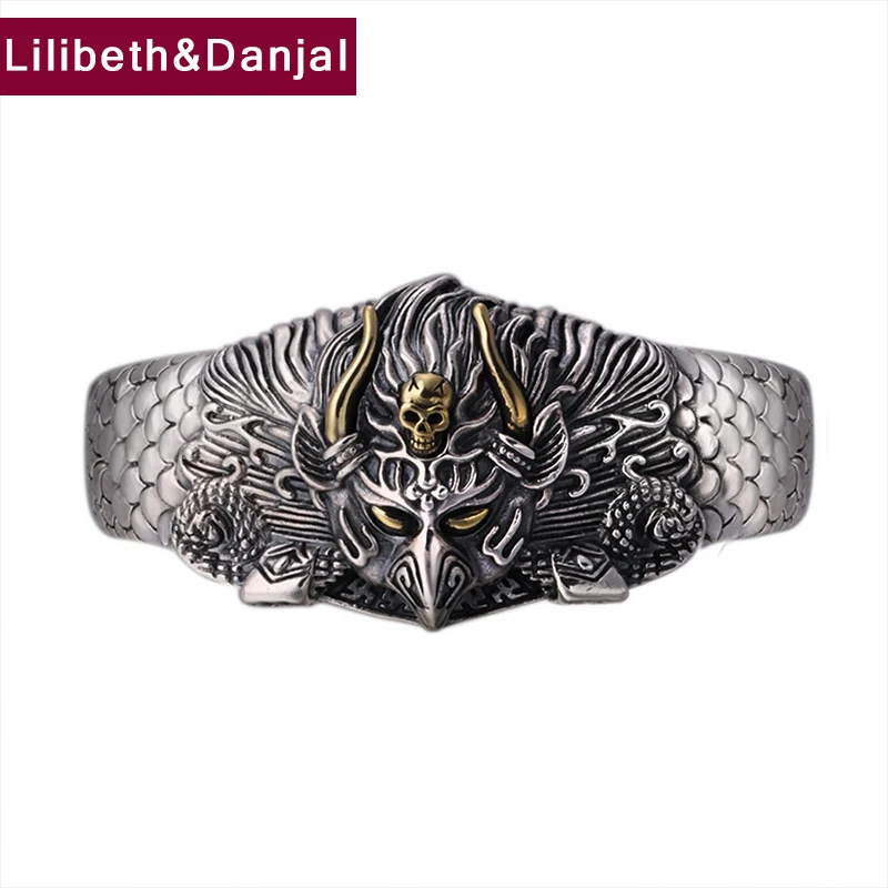 Мужской этнический браслет B64 из 100% настоящего серебра с надписью God bird ювелирное