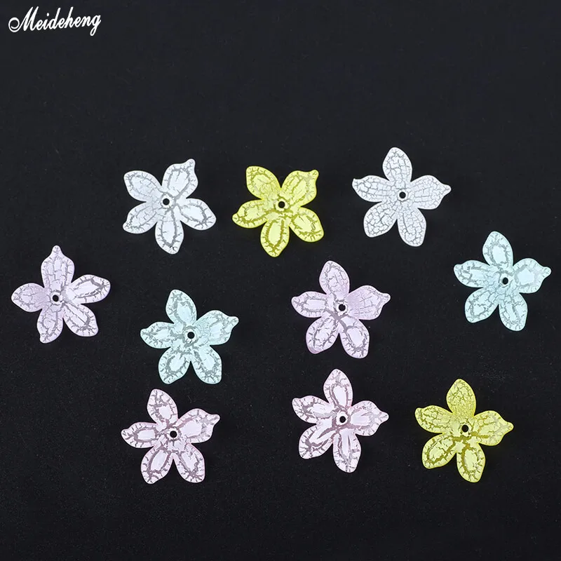 Акриловые Модные бусины для рукоделия сделай сам в виде цветка Листьев материал