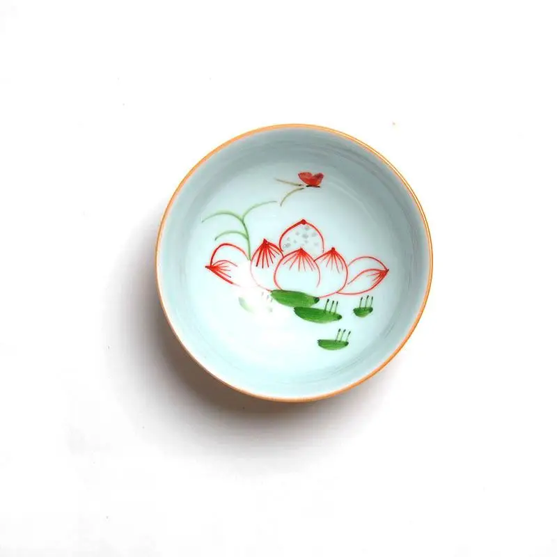 Керамика большой Размеры фарфорная чашка для чая Gaiwan и рисунком «кунг-фу чайный сервиз ручной росписью нарисованная маленькая чаша для церемонии Декорации для дома - Цвет: 2