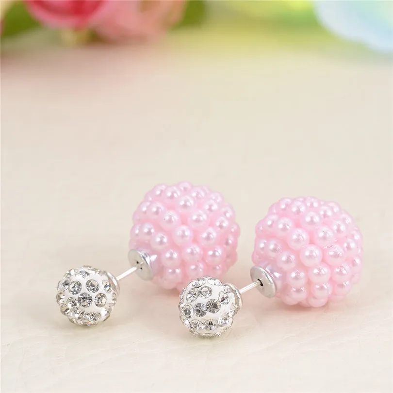 5 пар/лот оптовая продажа Мода Двусторонняя Имитация жемчужной сережкой Для