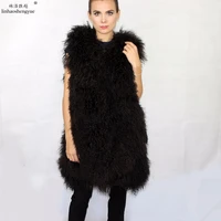 linhaoshengyue 2017 fashion mongolia sheep fur women vest freeshipping