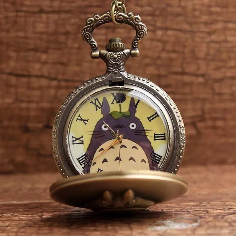

Anime Animated Totoro Pocket Watch Chains Necklace Retro Quartz Pocket Watches Pendant For Kids Gifts Relogio De Bolso reloj