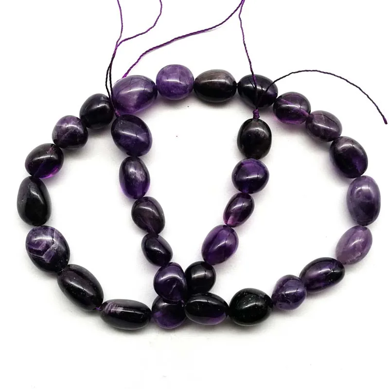 (Бесплатная доставка) 1 прядь естественных аметистов в форме барабана бусины 15 5