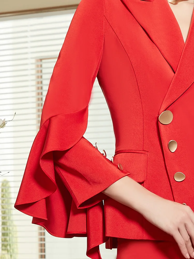 2019 Новый подиумный костюм с блейзером женские брючные костюмы комплект из 2