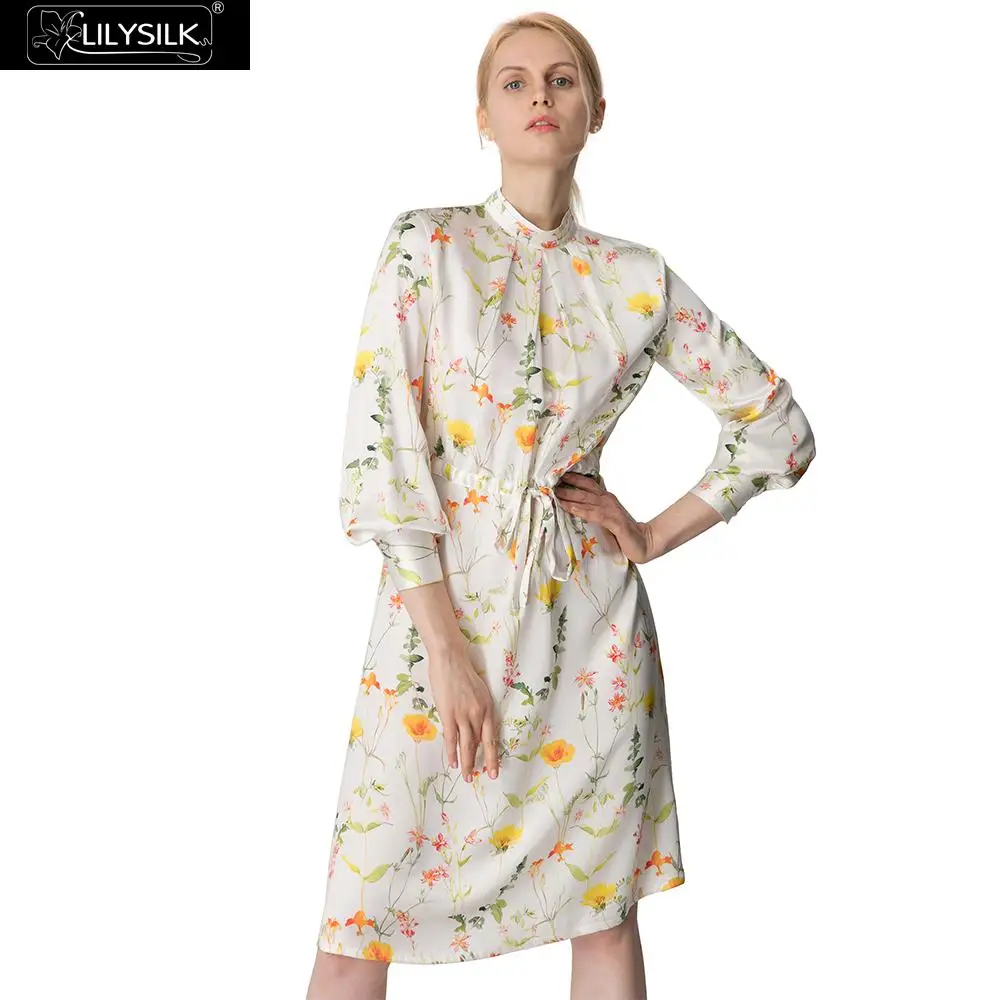 LILYSILK платье женская одежда женские летние натуральный шелк пусть жизнь Blossom в 22