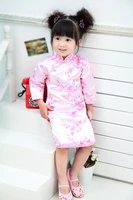 2021 new years floral dress girls one piece dress chinese style cheongsam red cheongsam children gift free shipping