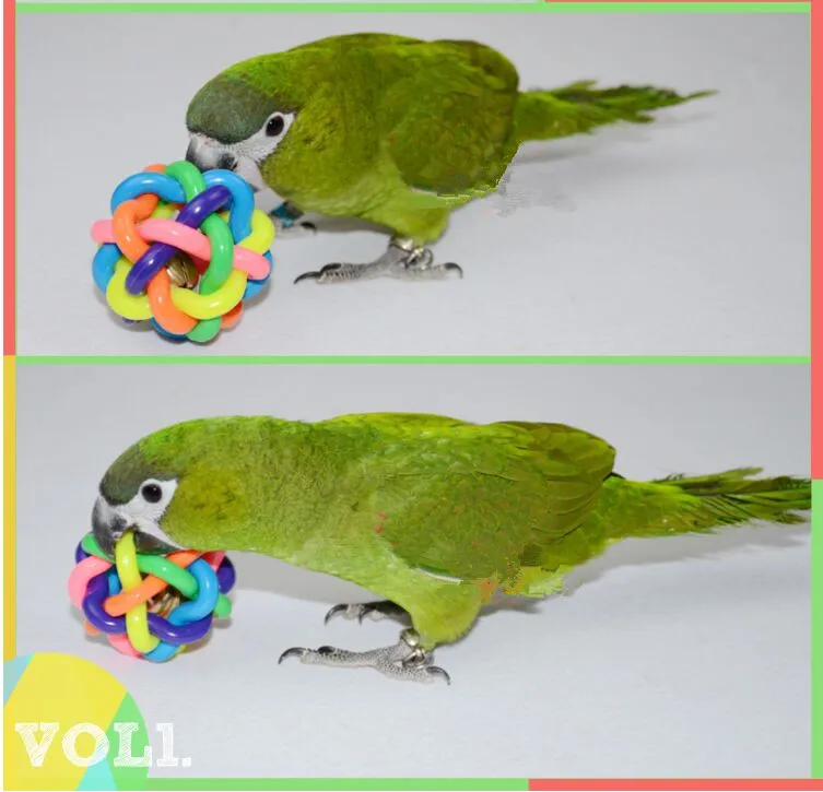 2 шт./лот цветная игрушка попугай с колокольчиком клетка для птиц игрушки мячи