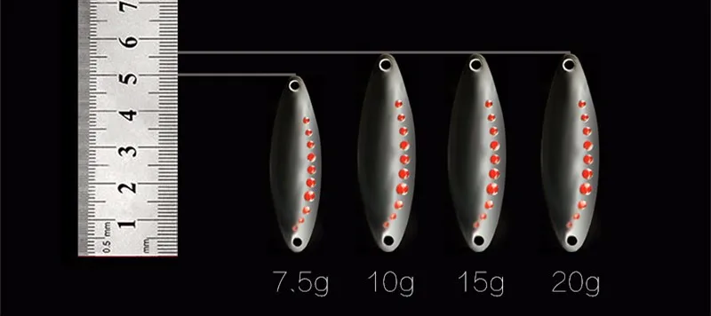 

1 Piece Sale Fishing Artificial Lure Leech Spoons Metal Bait 7.5g/10g/15g/20g Zinc Alloy Lures Treble Hook