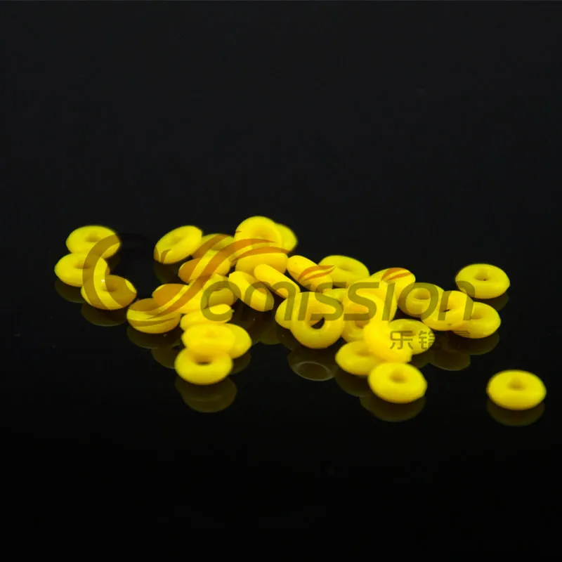 solid yellow 50 шт./лот, красочные DIY аксессуары, силиконовые резиновые разделители для ювелирных изделий, фиксаторы, Клипсы из бисера, подходят для браслетов Pandora - Цвет: solid yellow