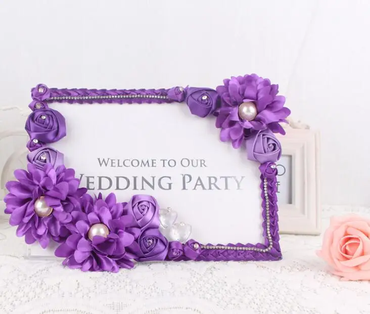 Искусственные цветы розы фоторамка свадебное приемное место украшение для