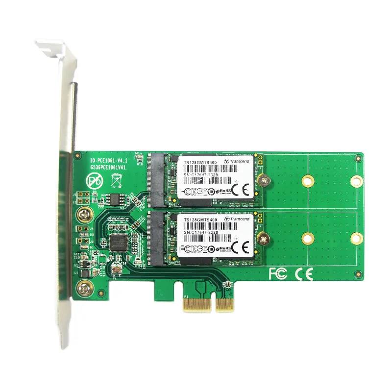 PCIe к 2x M.2 SSD адаптер PCI express двойному B + M ключ NGFF SATA ASM1061 с e низкопрофильным