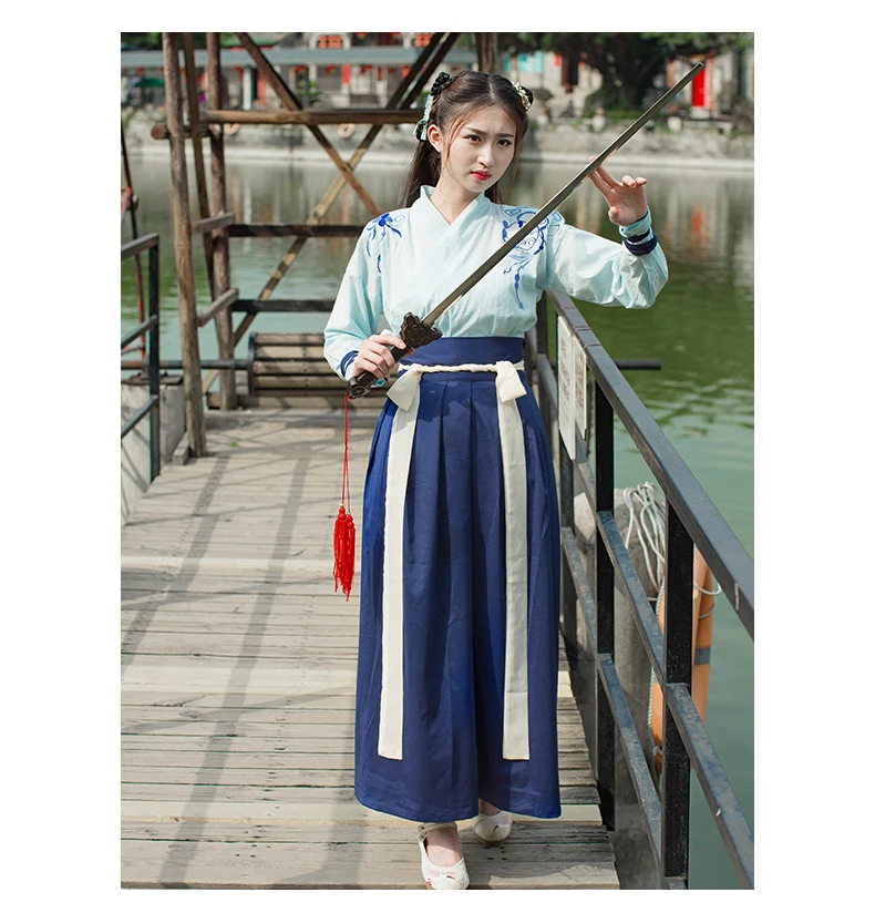 Древняя китайская одежда Hanfu, женский китайский народный танцевальный костюм, женская одежда Hanfu, традиционное платье принцессы династии Тан для сцены