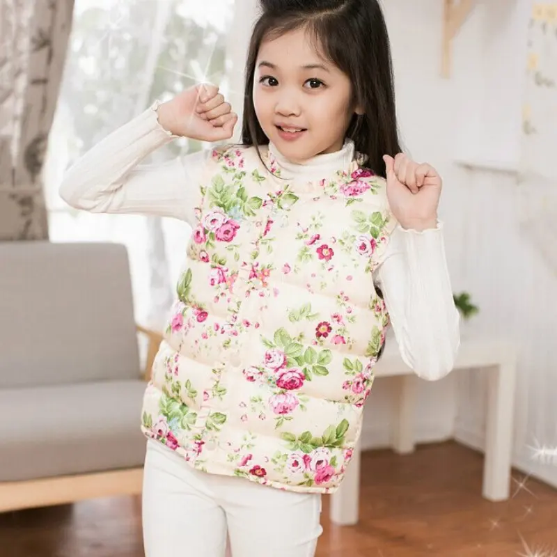 Лидер продаж осенне-зимний хлопковый жилет без рукавов для девочек Повседневная