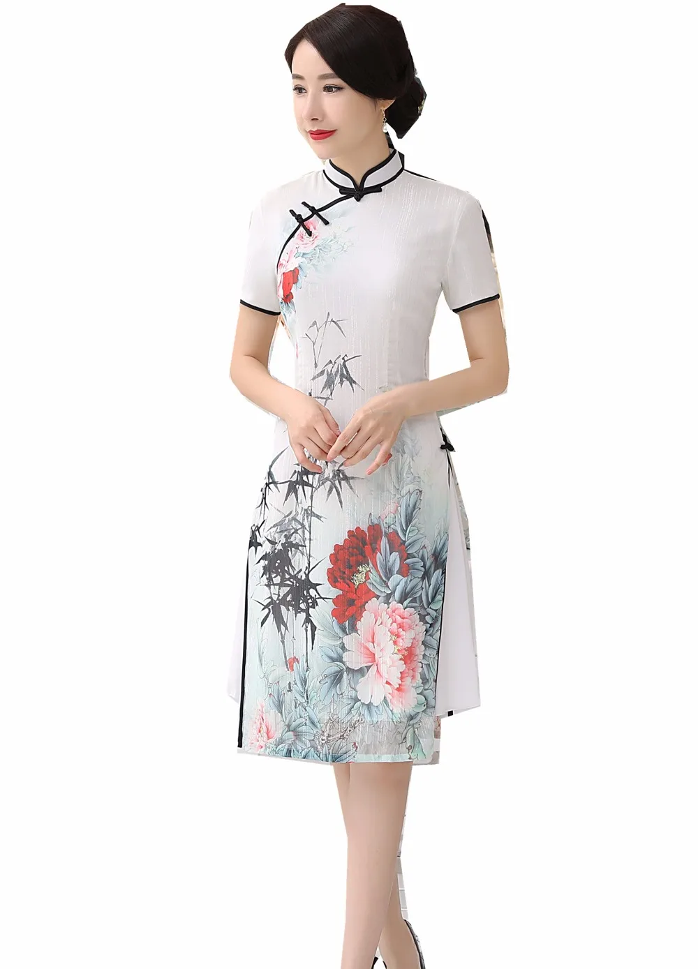 Традиционная китайская одежда для женщин Shanghai Story White Vietnam aodai женское китайское