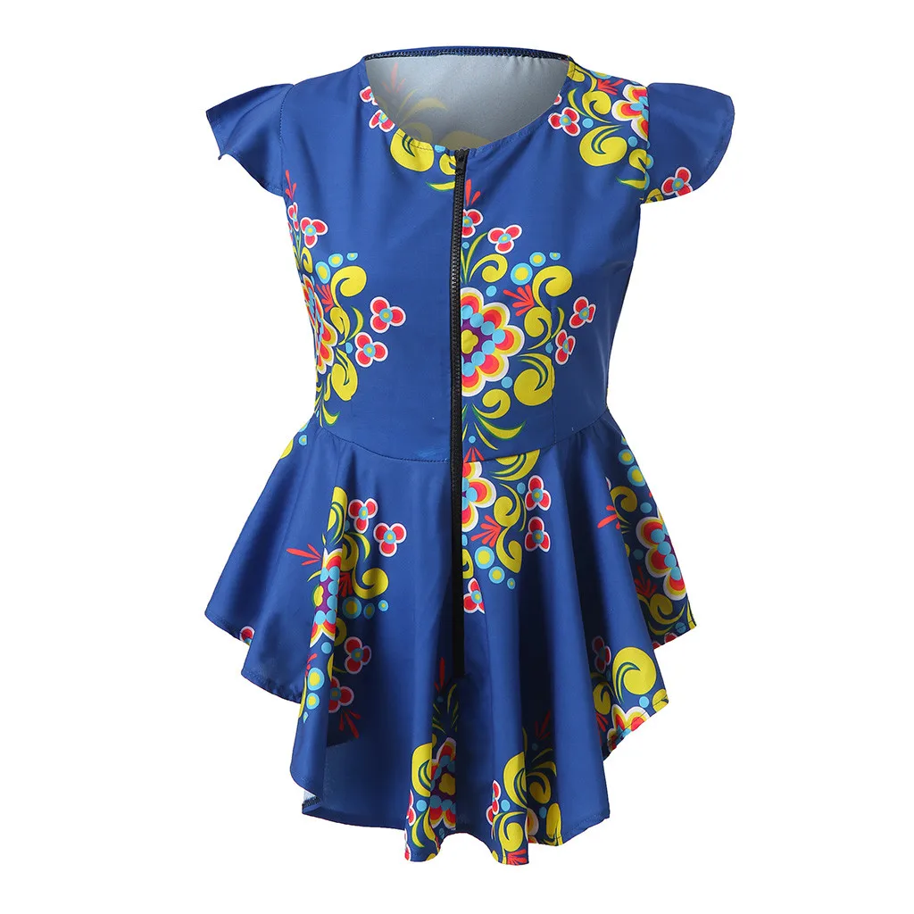 Женская блузка без рукавов с принтом в африканском стиле Летняя туника на молнии