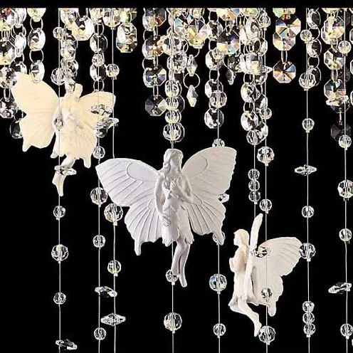 White Angel 8 12 bulbs Art deco Pendant Light Crystal Lamp LED E14 Modern Lighting For Bedroom Dining Hanging Resin Lights | Лампы и