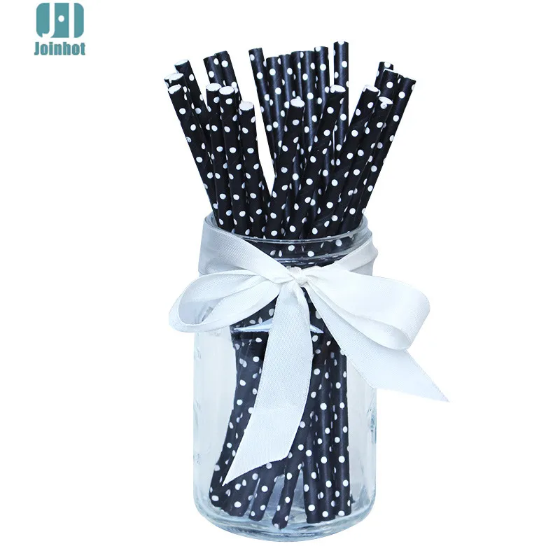 Перевозка груза падения 100 шт./лот черные бумажные соломинки для питьевой трубки