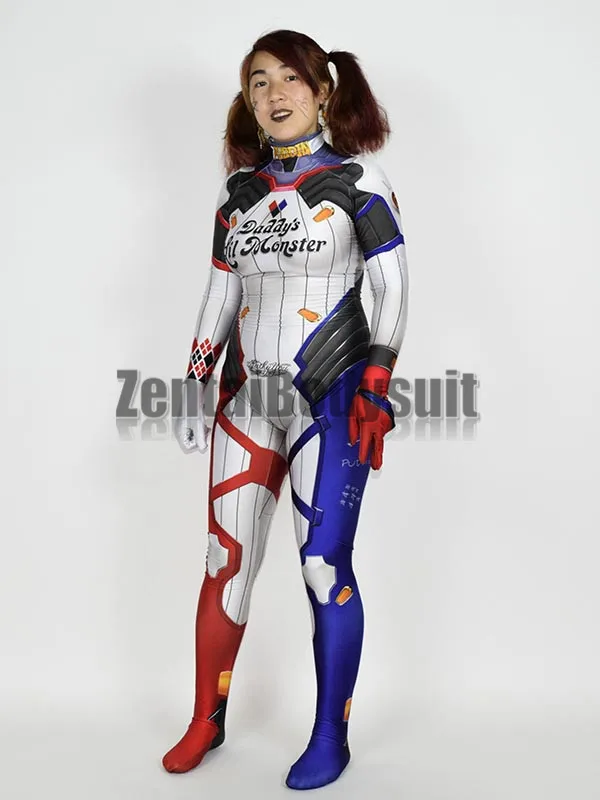 Костюмы Д. Ва Харли Квинн с 3D-принтом Zentai, боди DVA Harley, костюм для косплея на Хэллоуин, комбинезон