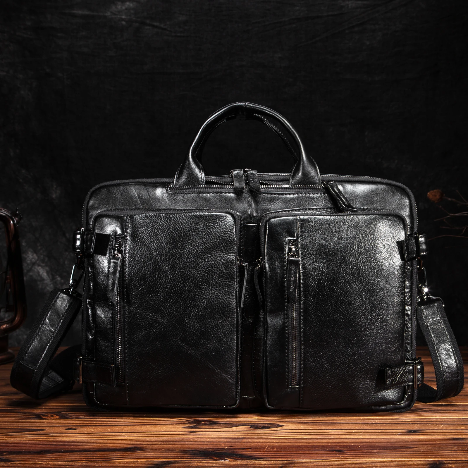 Genuine Real Leather Fashion Business Briefcase Messenger Bag Male Design Travel Laptop Document Case Tote Portfolio Bag 9912b