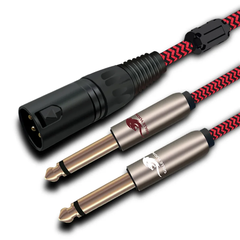 Аудиокабель Hifi с 3 контактами XLR на 6 35 мм для звукового миксера AMP 2*1/4 дюйма TS Jack к