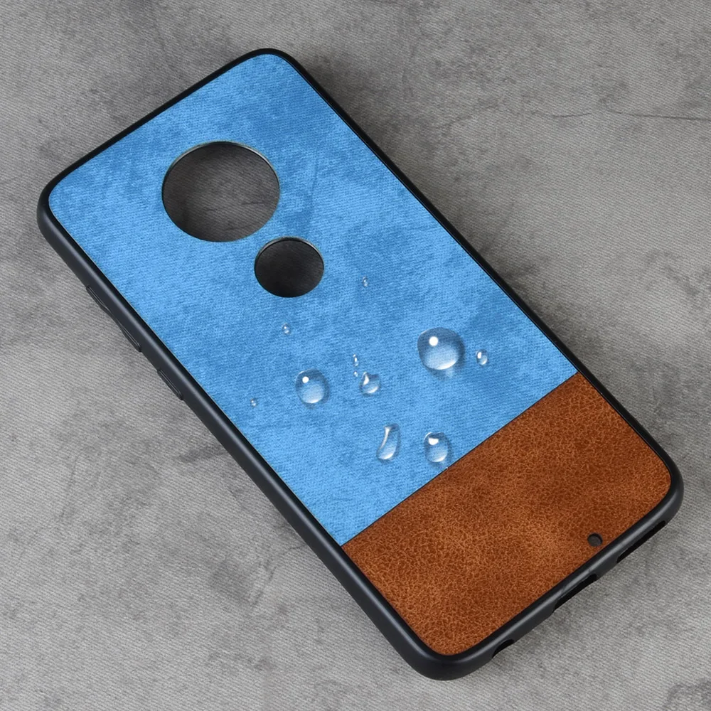 Роскошный тканевый кожаный чехол для Motorola G7 G6 Play E5 Plus Жесткий Чехол Нескользящие