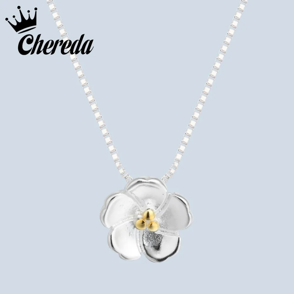 

Chereda Charm Flower Pendant Necklaces High Quality Jewelry For Women Girls Fashion Gold Fine Accessories