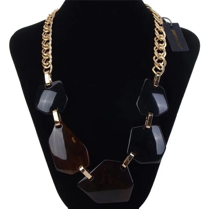 JEROLLI Maxi Statement Long Beads Necklaces Collier Fashion Spring Acrylic Geometric Pendant Collar Necklace for Women | Украшения и