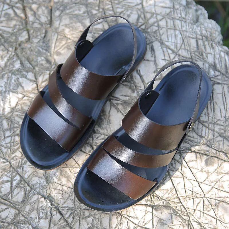 2019 сандалии из натуральной кожи Мужская Летняя обувь новые модные мужские