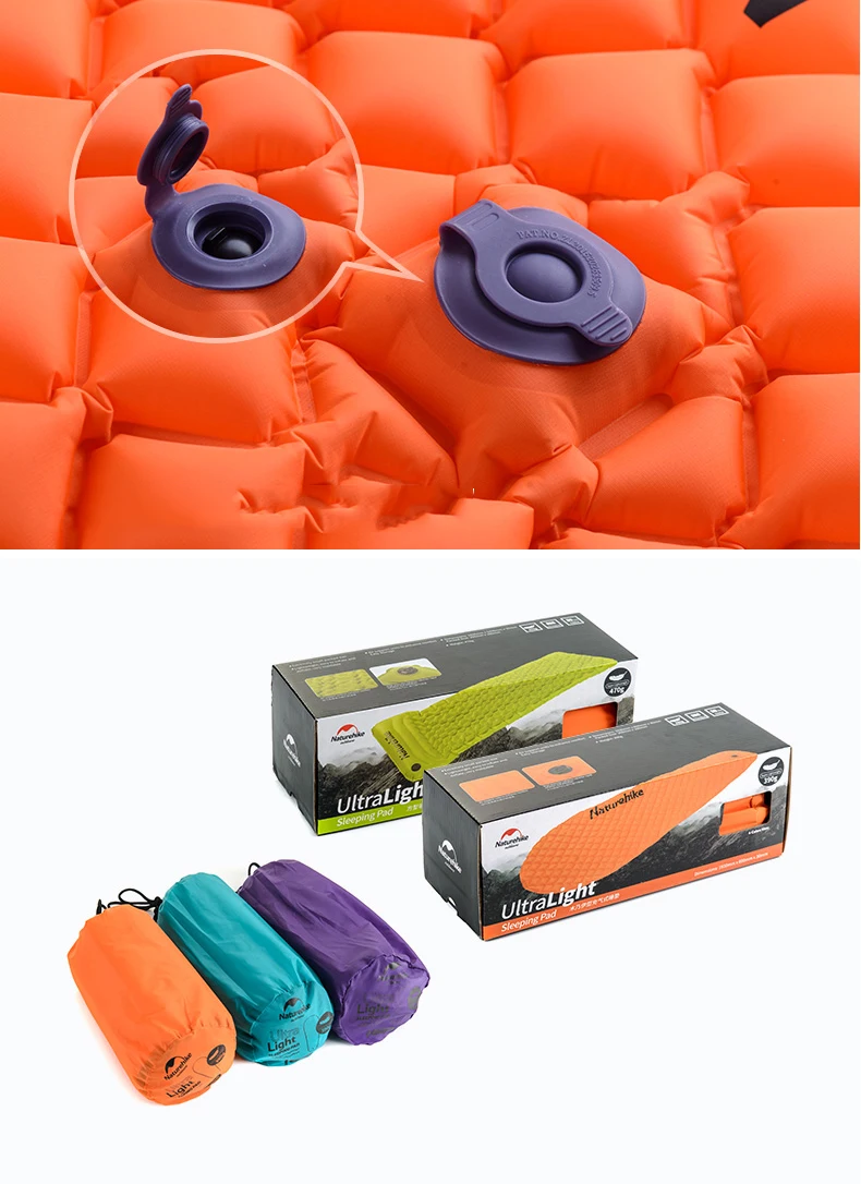 Naturehike Utralight Открытый походный коврик ТПУ надувной матрас 1 Persom Сверхлегкий портативный спальный коврик Надувная Подушка