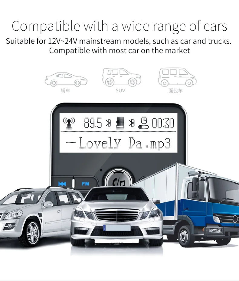 YASOKRO Bluetooth fm-передатчик, беспроводной автомобильный fm-модулятор, Автомобильный MP3-плеер, комплект громкой связи, Bluetooth, автомобильное зарядное устройство с ЖК-дисплеем