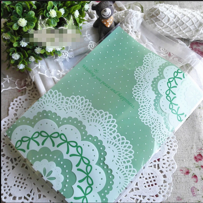 Милые прозрачные зеленые кружева для выпечки пищи печенья самоклеящиеся