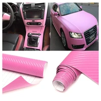 30200cm 3d carbon fiber vinyl wrap roll film sticker decal car home wallpaper pink