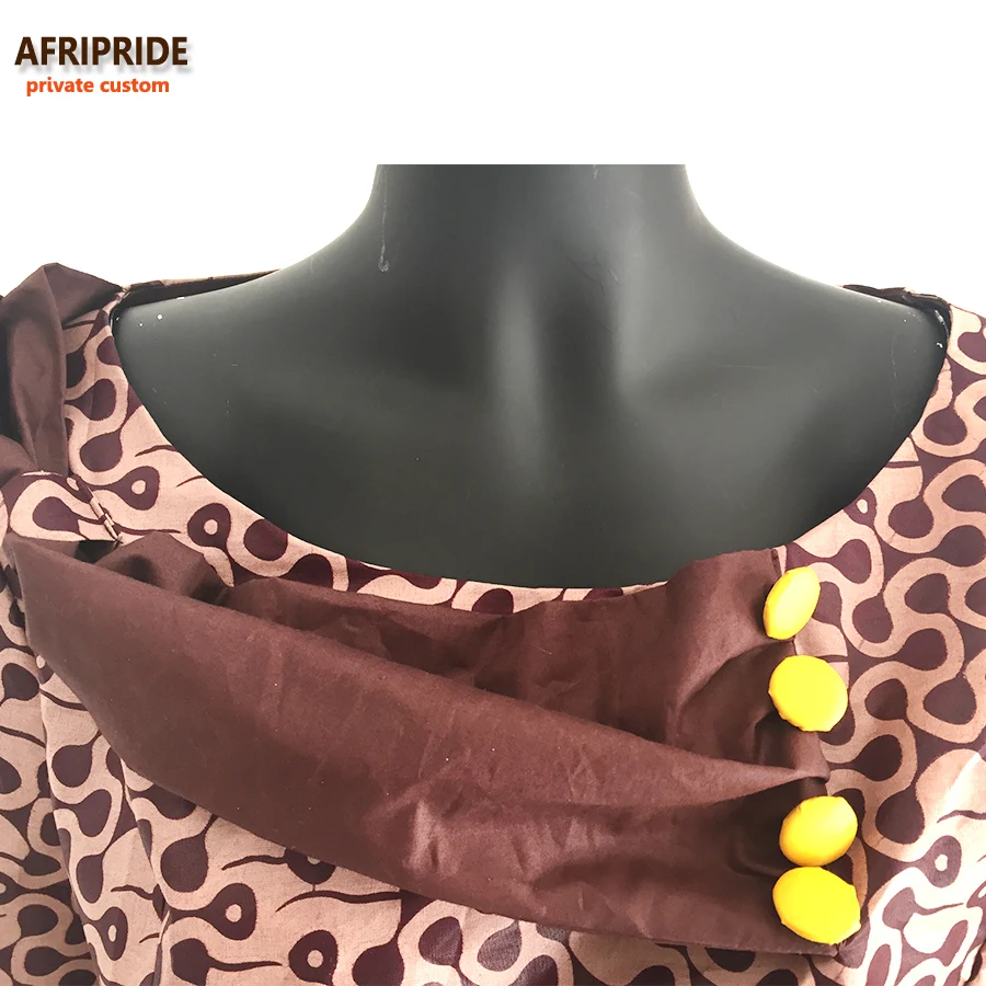 Afripride африканская юбка костюм для женщин сделанный на заказ короткий рукав топ+ юбка в пол женский хлопковый костюм A722632