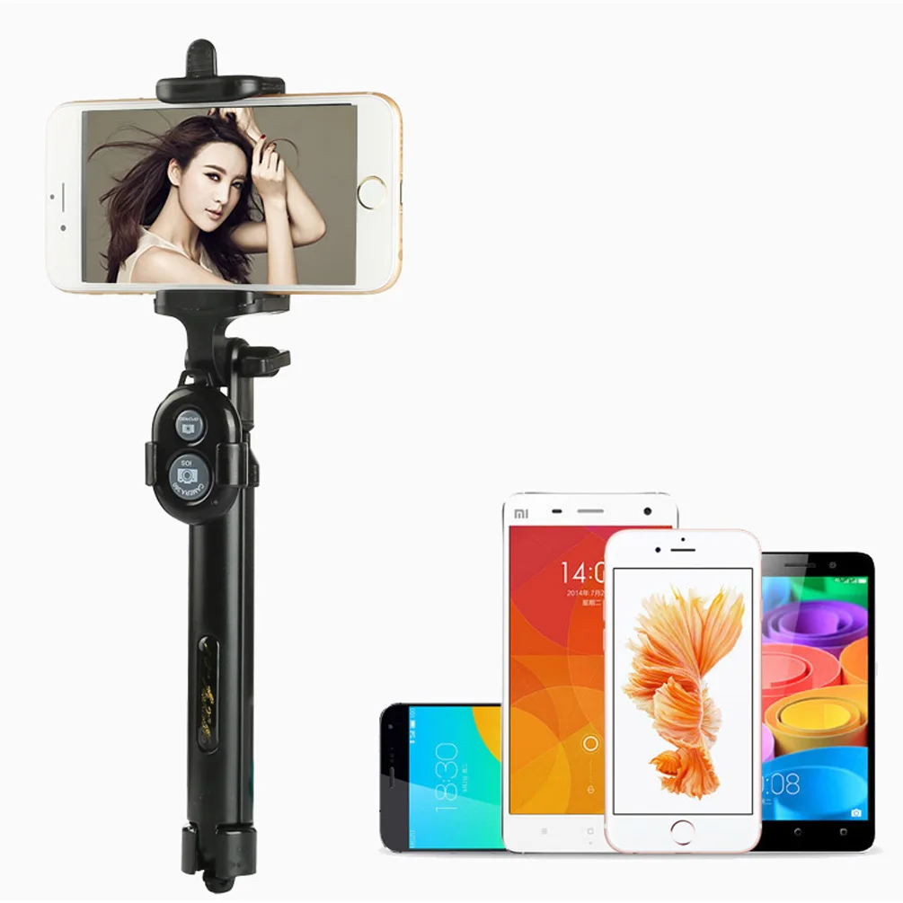 Ручной и штатив 2 в 1 Выдвижная селфи Палка с Bluetooth для iPhone 7 6 S Plus 5S Android samsung Galaxy S6 S5
