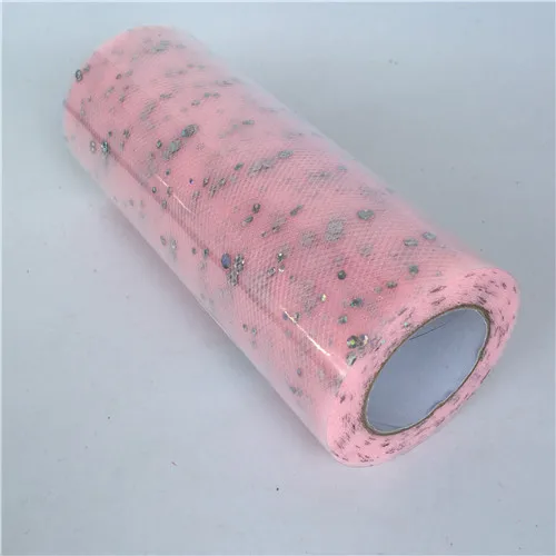 Light pink-10-25y 25 ярдов/партия) 15 см блестящие конфетти тюль сетка рулон катушки пачка Pom мягкий сквин Тюль Ткань DIY Свадьба День рождения украшение стола - Цвет: Light pink-10-25y