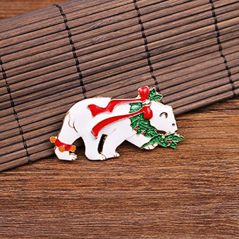 Рождественская булавка брошь в форме белого медведя подарок|christmas brooch pin|christmas