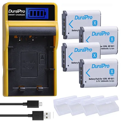 4 Battery Set Комплект из 4 предметов NP-BX1 NP BX1 NPBX1 Батарея+ ЖК-дисплей USB Зарядное устройство для SONY DSC RX1 RX100 RX100iii M3 M2 WX300 HX300 HX400 HX50 HX60 GWP88 - Цвет: 4 Battery Set