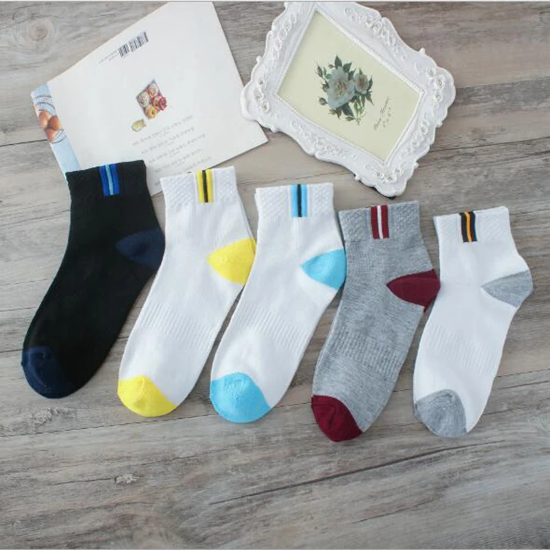 Morematch 1 пара мужские короткие носки до щиколотки с вертикальными полосками и