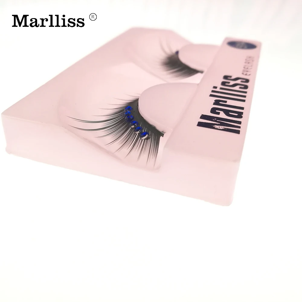 1 пара #514 Marlliss многоразовые блестящие ресницы волокна пышные полосы накладные