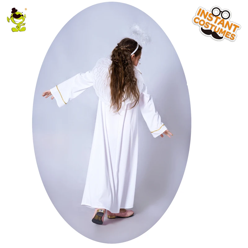 Beautiful Angle Costumes with Halo and Wings Kids Cosplay Dresses Star Print for Girls Purim Holiday | Тематическая одежда и