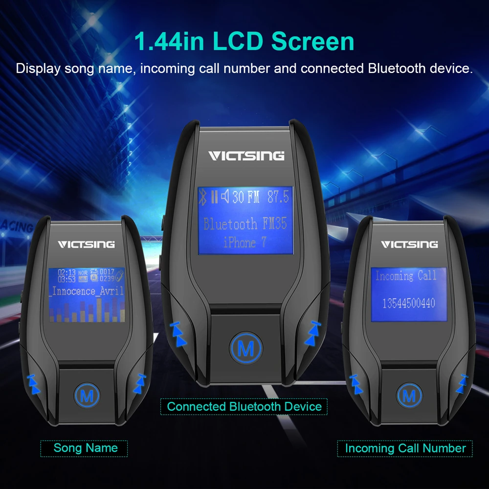 2019 Victsing Bluetooth fm передатчик беспроводной автомобильный музыкальный адаптер 3 usb