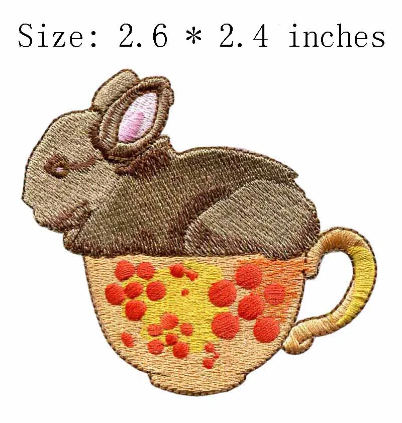 

2,6 дюйма широкая чашка с вышивкой кролика для свитера